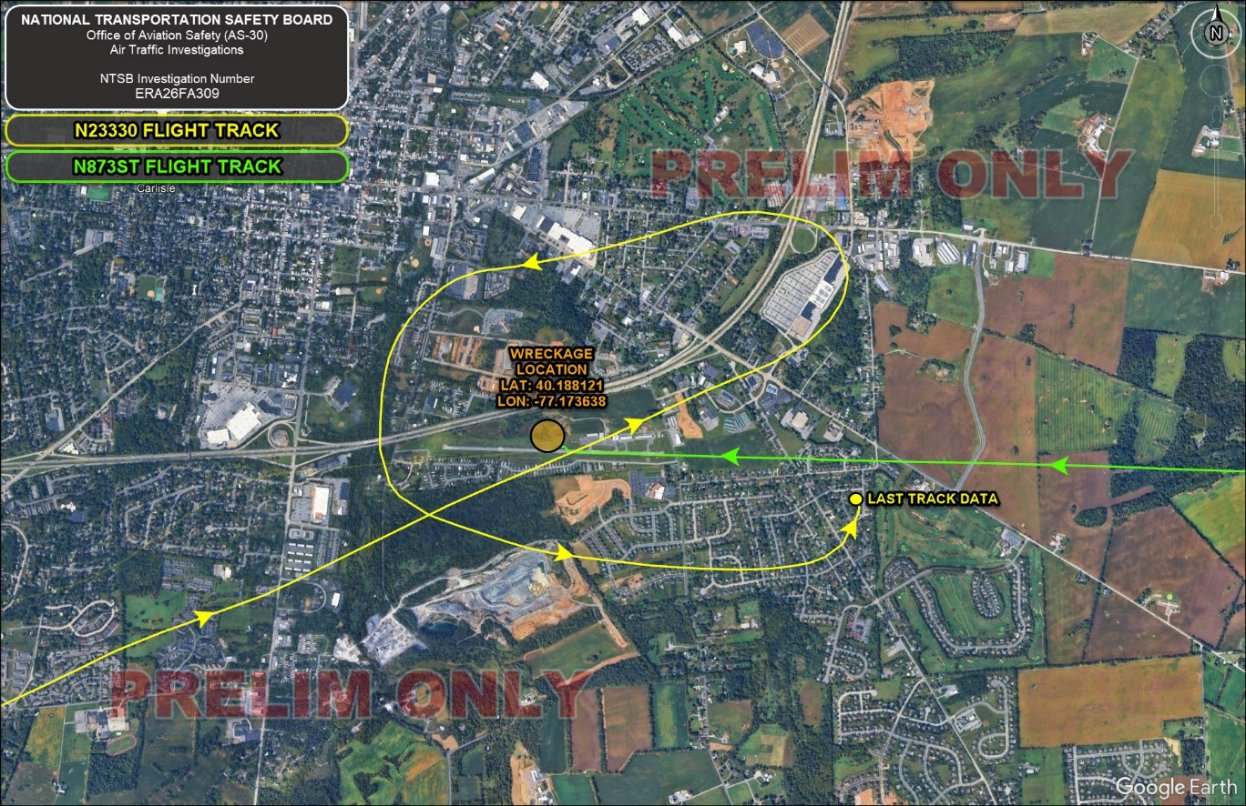 NTSB Preliminary Report Details The Collision Between Pennsylvania State Police Bell 407 and Cessna 150